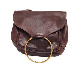 Warm Brown Leather Adjustable Messenger Bag